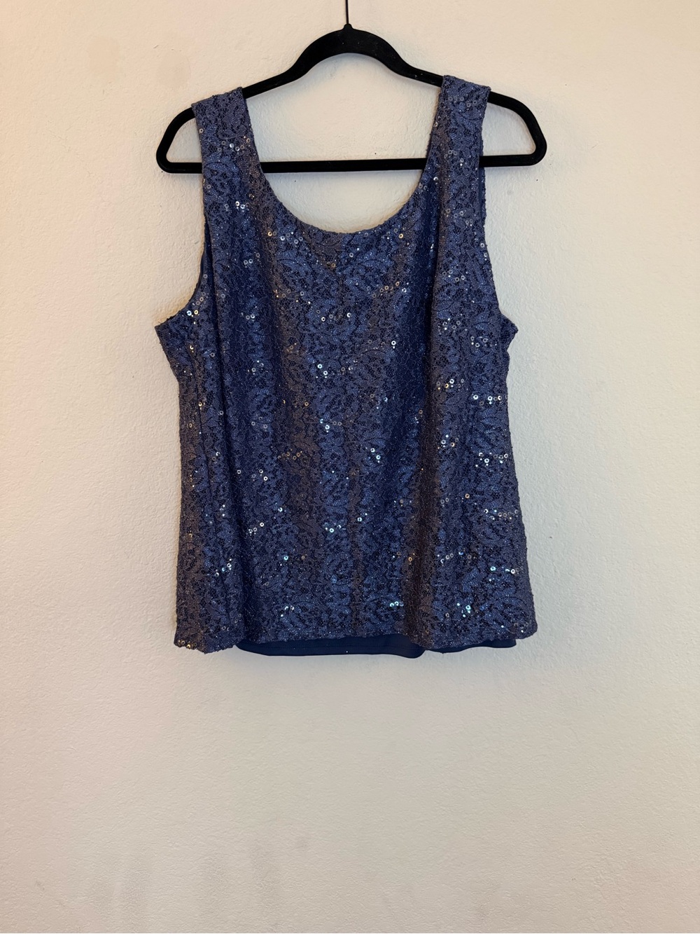 R&M Richards Blue Lace Sequin Evening Jacket & Shell Set - Picture 4 of 6